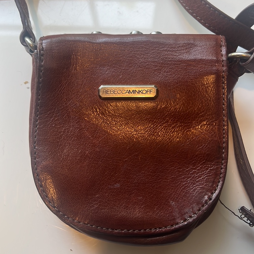 Rebecca minkoff bag! Brown leather silver studs - Picture 4 of 6